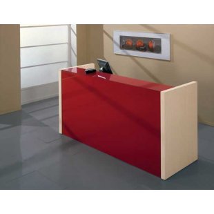 Rectangular reception desk red gloss