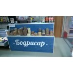 Linear wooden bar counter for beer shop bar and restaurant
