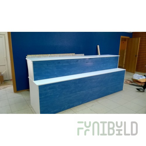 Linear wooden bar counter for beer shop bar and restaurant