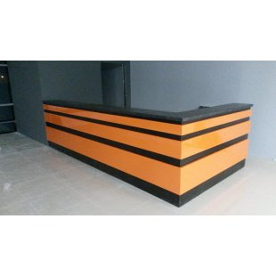 Corner counter (reception) Orange black bright orange