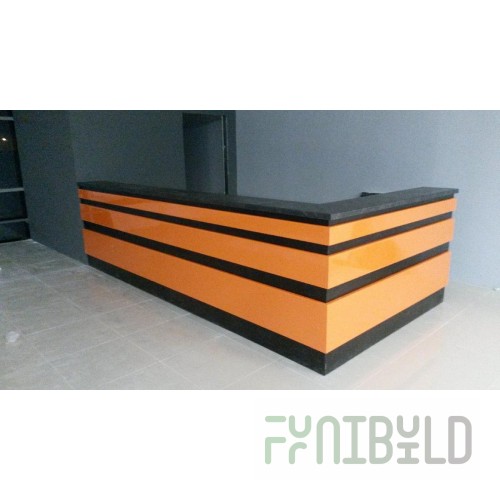 Corner counter (reception) Orange black bright orange