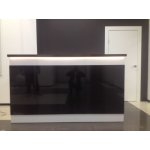 Reception Desk Black Plasma white with black glossy square