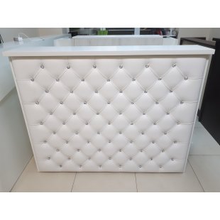 Reception desk (administrator's desk) white, leather-trimmed