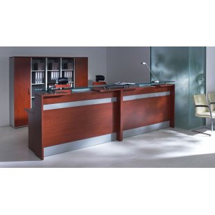 Reception Desk Scandinavian Office with Glass Top