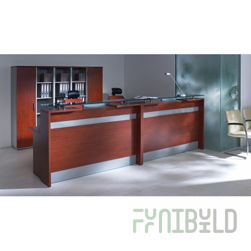Reception Desk Scandinavian Office with Glass Top