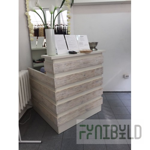 Mini Reception Desk White Log