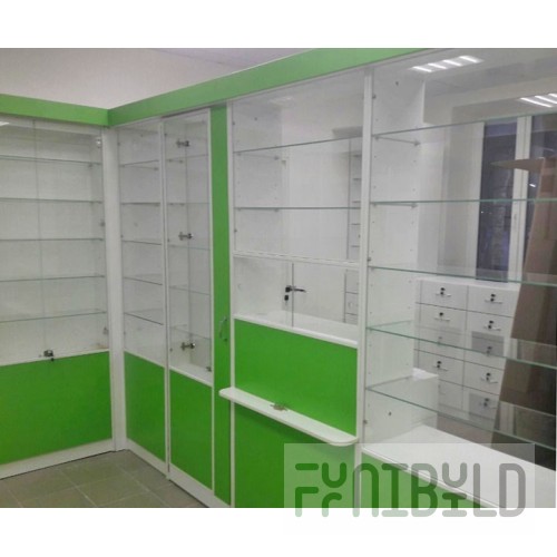 Display cabinet "Alyen" for a pharmacy