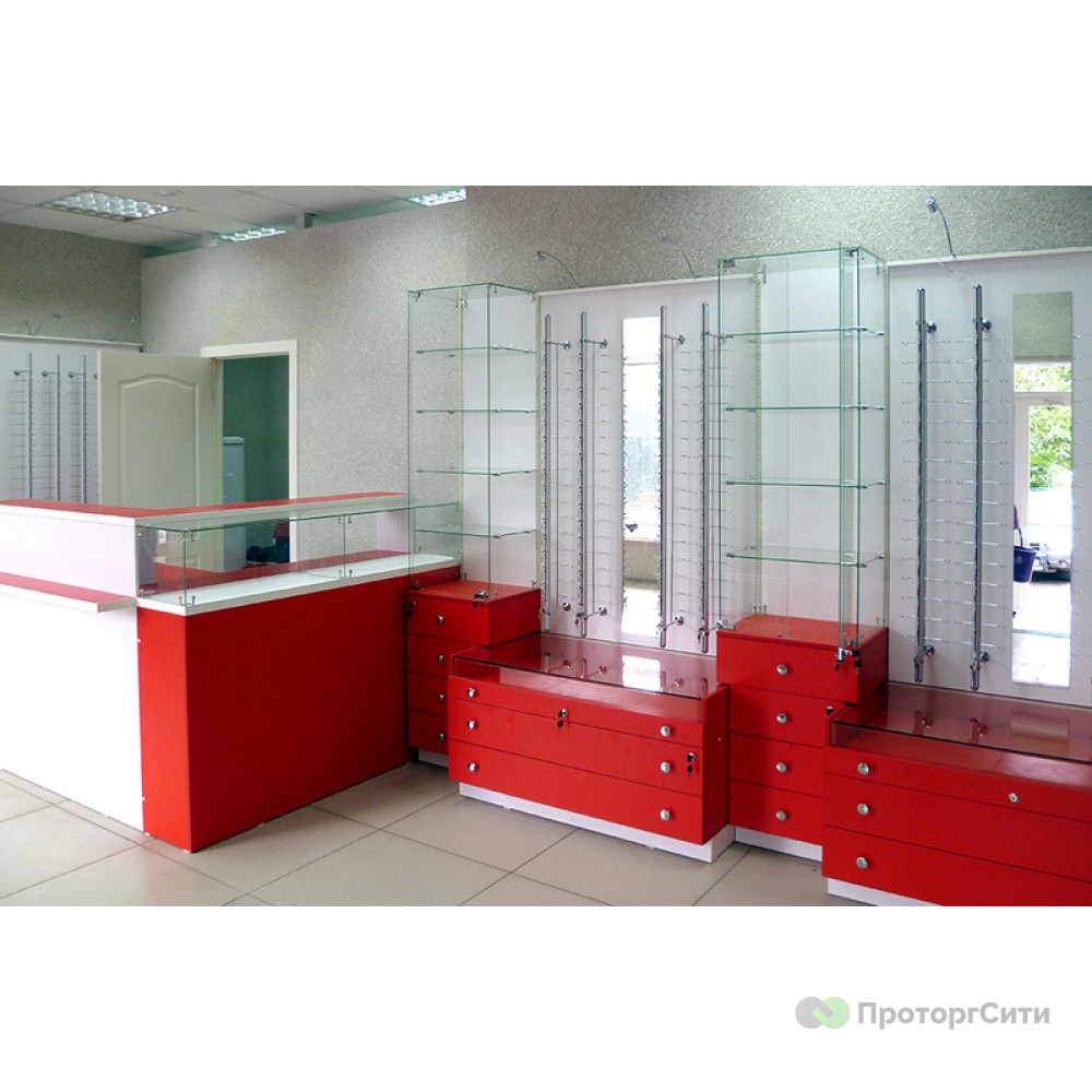 Furniture set "Pate" for an optics store