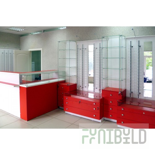 Furniture set "Pate" for an optics store