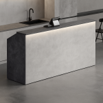 Botan Bar Counter – Oak & Concrete-Effect Café Counter