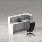 Aura Front Desk – Sleek Curved Slatted Counter