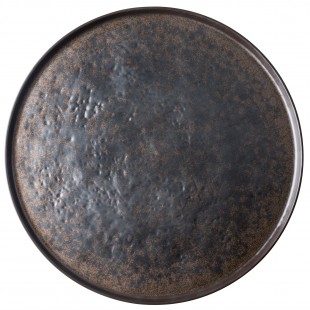 Tablecraft 123519BR 18 Inch Round Brown Melamine Platter Tray