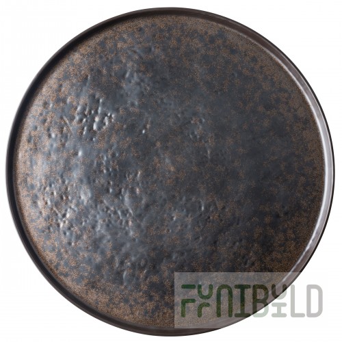 Tablecraft 123519BR 18 Inch Round Brown Melamine Platter Tray