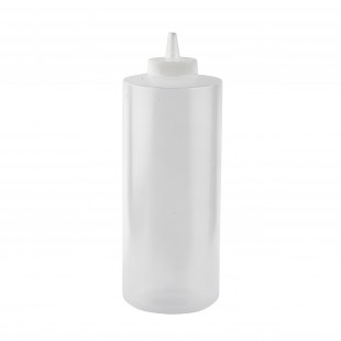Tablecraft 233C Squeeze Bottle 32 Oz Clear Polyethylene with Cone Tip
