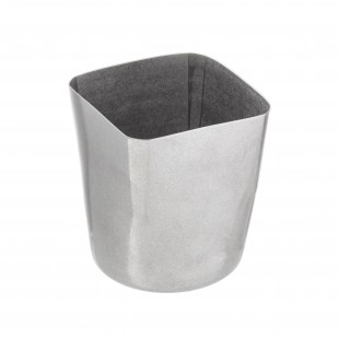 Tablecraft 10680 13 Oz. Square Fry Cup Stainless Steel Stonewashed Finish