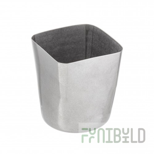 Tablecraft 10680 13 Oz. Square Fry Cup Stainless Steel Stonewashed Finish