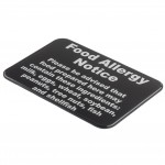 Tablecraft 10481 9 Inch Allergy Warning Sign Wall Mounted White Black