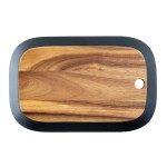 Tablecraft 12575 14 Inch Acacia Serving Board with Black Edge Wood