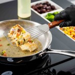 Tablecraft 2003 6 Inch Wood Handle Slotted Stainless Steel Fish Turner