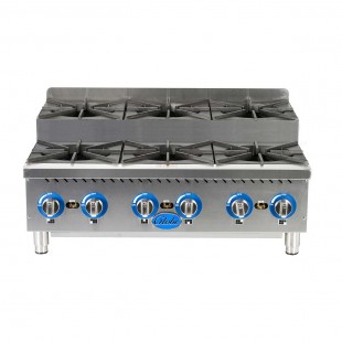 Globe GHPSU636G 36 Inch Gas Hotplate Countertop with 6 Burners 180000 BTU