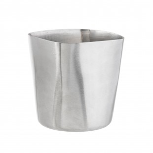 Tablecraft 10676 13 Oz Fry Cup Square Stainless Steel Brushed Finish