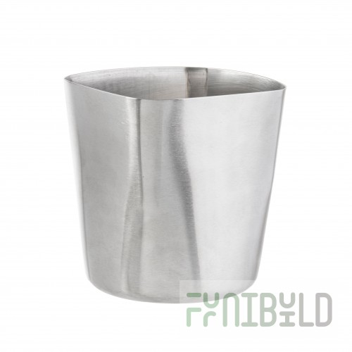 Tablecraft 10676 13 Oz Fry Cup Square Stainless Steel Brushed Finish