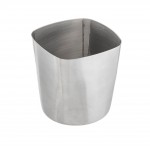 Tablecraft 10676 13 Oz Fry Cup Square Stainless Steel Brushed Finish