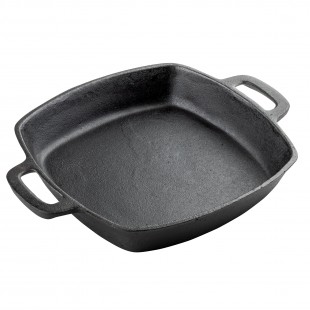 Tablecraft CW30114 2-1/4 Qt Induction Ready Square Fry Pan Cast Iron with Pre-Seasoned Surface