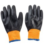 Tablecraft 12248 10.5 Inch Large Freezer Glove Black with Blue Cuff