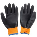 Tablecraft 12248 10.5 Inch Large Freezer Glove Black with Blue Cuff