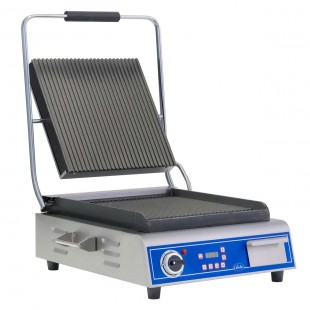 Globe GPG14D 14 Inch Countertop Electric Sandwich Panini Grill with Cast Iron Plates