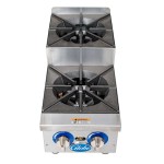Globe GHPSU212G 12 Inch Gas Hotplate Countertop with 2 Burners 60000 BTU