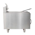 Globe GF15G 31 Inch Gas Deep Fryer Countertop Stainless Steel 15 Lbs Capacity 13250 Burner 26250 BTU with Drain Valve