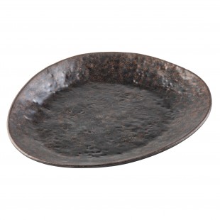 Tablecraft 10892 13 Inch Plate Melamine Stone Pattern Copper Flecks