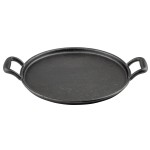 Tablecraft CW30118 12-3/4 Inch Round Pizza Pan Cast Iron with 2 Handles Pre-seasoned