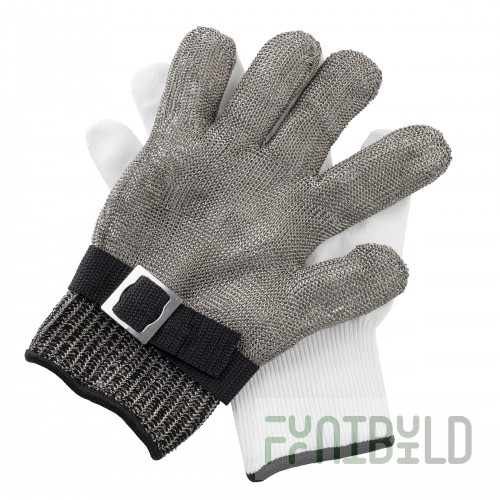 Tablecraft 11740 Cut-Resistant Glove X-large 10 Inch with Black Cuff Stainless Steel