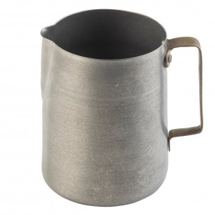 Tablecraft 12059 36 Oz Frothing Cup Stainless Steel Vintage Finish Gold Handle
