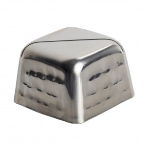 Tablecraft 11575 2 Inch Square Card Holder Stainless Steel Hammered Texture