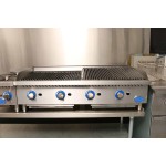 Globe GCB48G-RK 48 Inch Gas Charbroiler Char Rock Countertop 4 Burner 160000 BTU