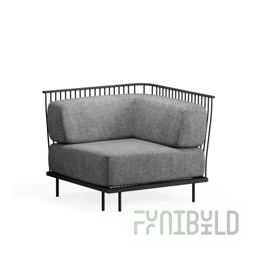 Emuamericas LLC E1084-22 36 Inch Cannolè Lounge Corner Module Steel Wire Back
