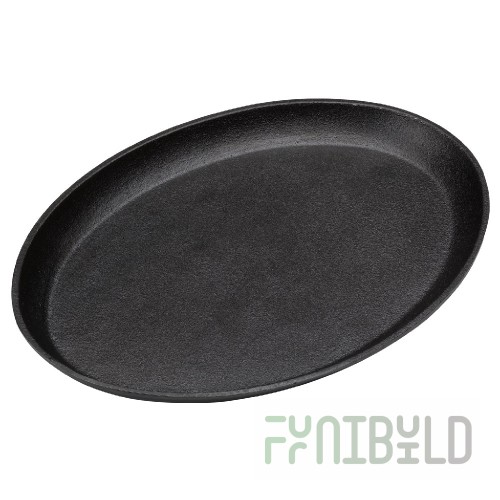 Service Ideas SK10CI 14-3/4 Inch Oval Hot Solutions Fajita Skillet with Handle Aluminum