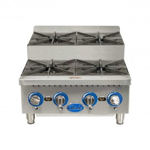 Globe GHPSU424G 24 Inch Gas Hotplate Countertop with 4 Burners 120000 BTU