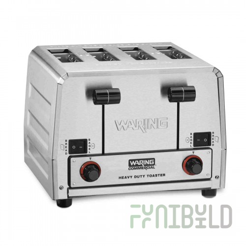 Waring WCT855 Heavy-Duty 4-Slot Switchable Bread and Bagel Toaster, 240 Volt