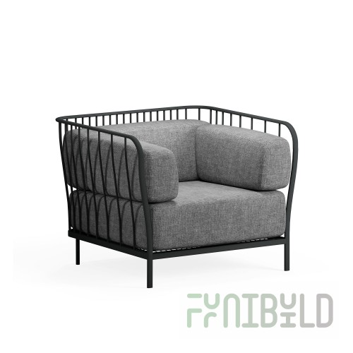 emuamericas, llc E1080-22 38 Inch Cannolè Lounge Armchair Outdoor PVC footcaps Steel