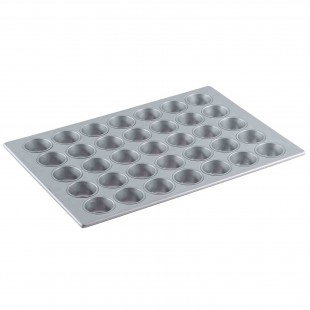 Tablecraft 12474 26 Inch Muffin Pan 35 Cup Aluminized Steel Non-Stick