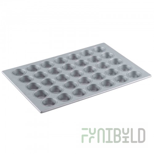 Tablecraft 12474 26 Inch Muffin Pan 35 Cup Aluminized Steel Non-Stick