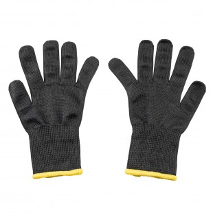 Tablecraft 11208 Small Black Cut Resistant Glove with Yellow Cuff