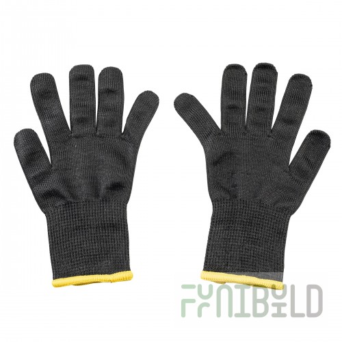 Tablecraft 11208 Small Black Cut Resistant Glove with Yellow Cuff