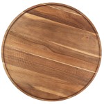 Tablecraft 11830 18 Inch Diameter Lazy Susan Acacia Wood Serving Tray