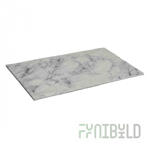 Tablecraft MG1WM 12 Inch Melamine Display Tray with White Marble Finish